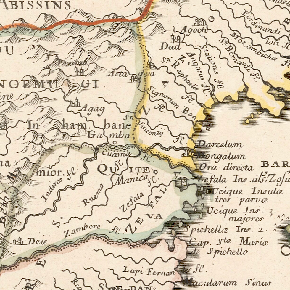 1656 Map of southern Africa by Nicolas Sanson