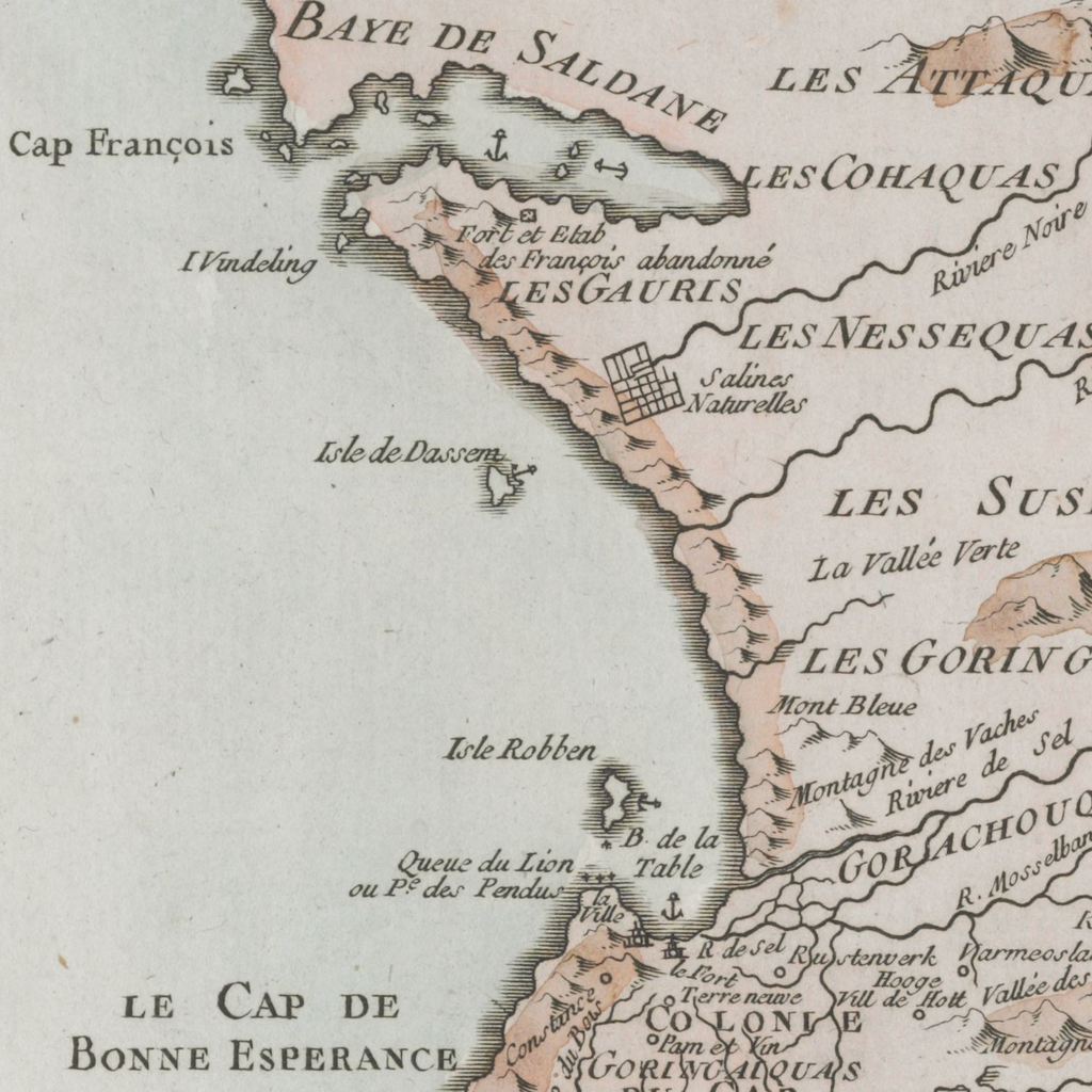 1754 Map of the Cape of Good Hope by Nicolas Bellin