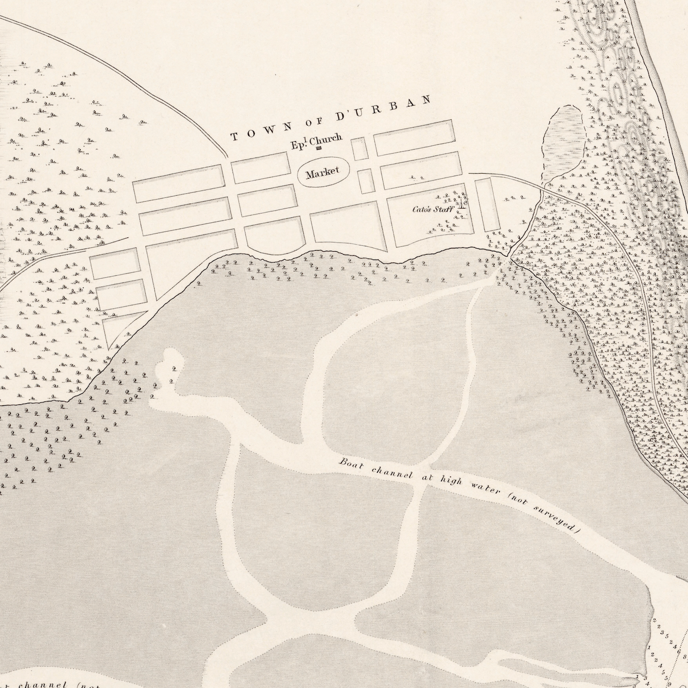 1854 Admiralty Chart (No 643) of Port Natal