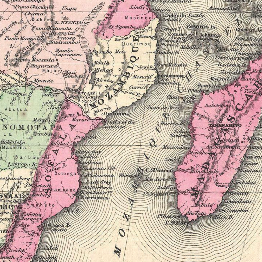 1864 Map of Africa by Johnson & Ward