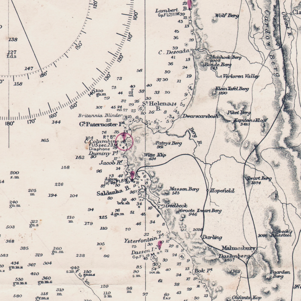 1867 Admiralty Chart (No 2095) of the Cape of Good Hope