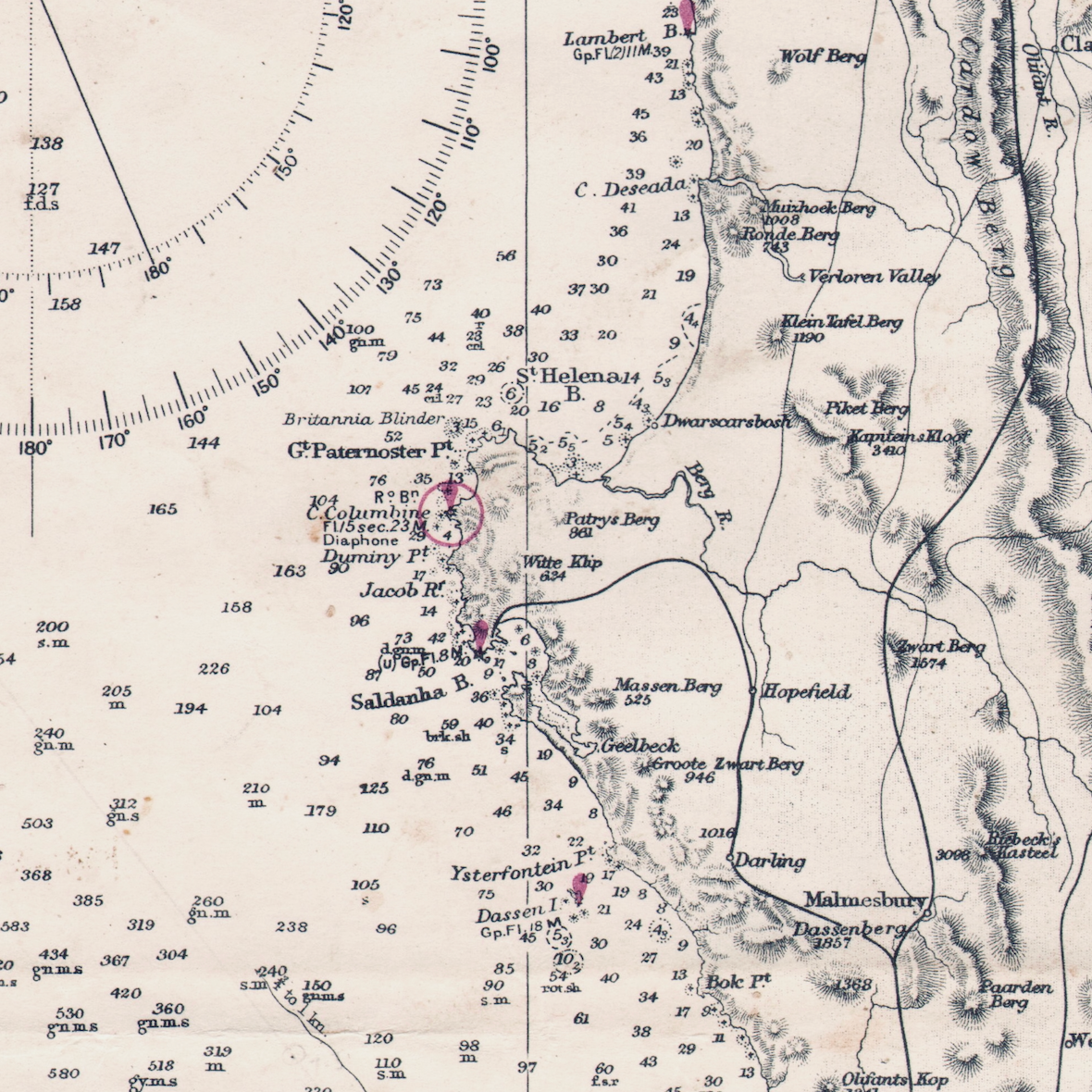 1867 Admiralty Chart (No 2095) of the Cape of Good Hope