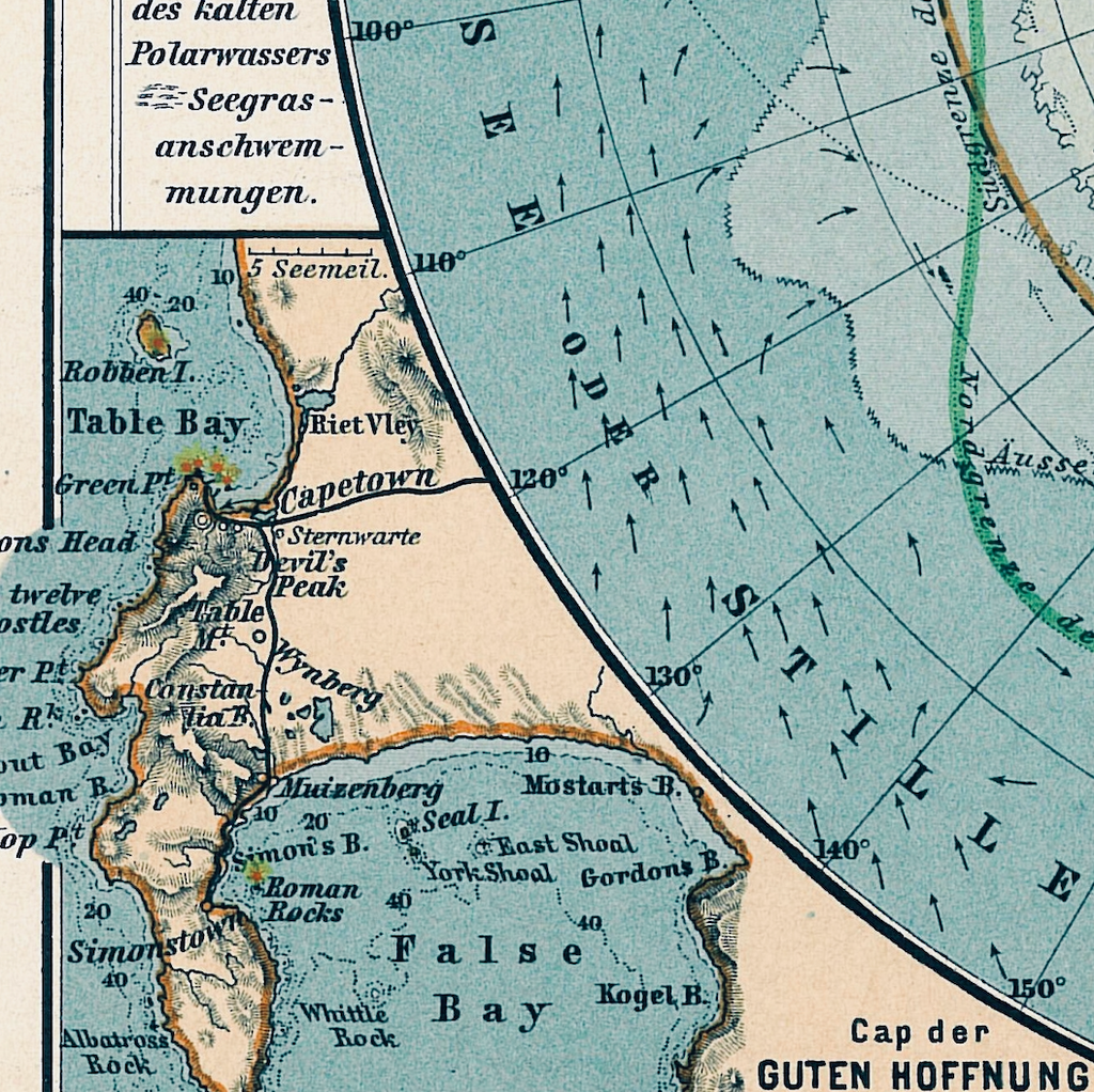 1906 South Polar Map by Justus Perthes
