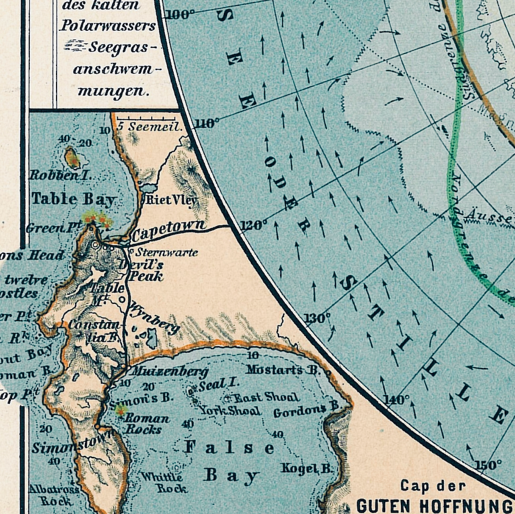 1906 South Polar Map by Justus Perthes