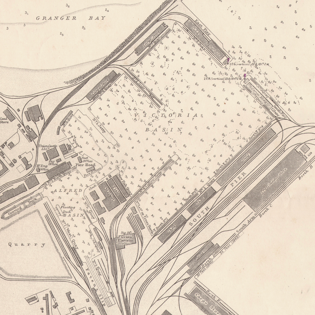 1943 Admiralty Chart (No 123) of the Table Bay Docks