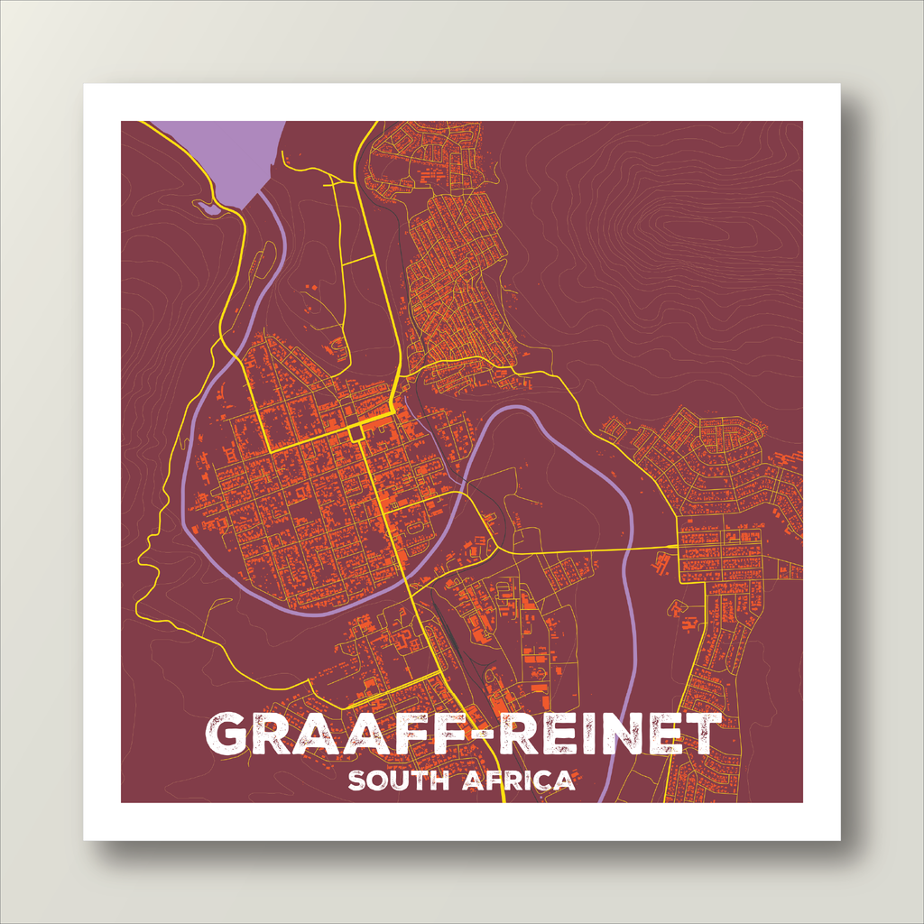 Graaff Reinet Map Pop Colour Style Africa Map Art graaff-reinet-map-pop-colour-style-africa-map-art
