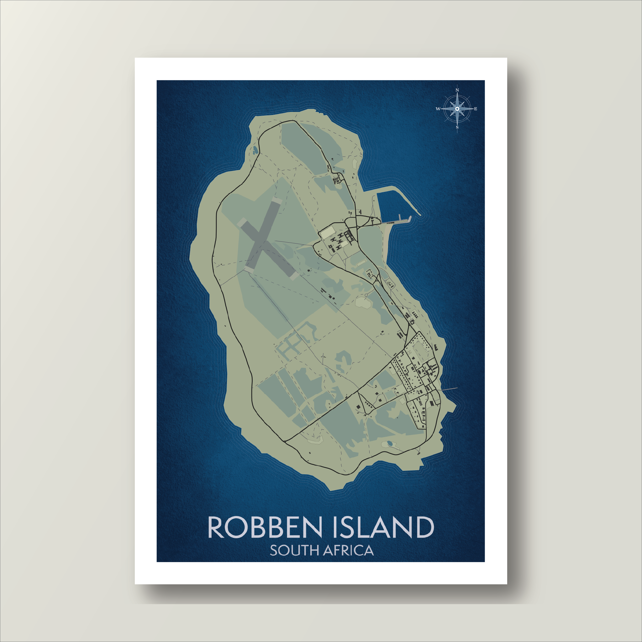 Robben Island | Ocean Blue – Africa Map Art