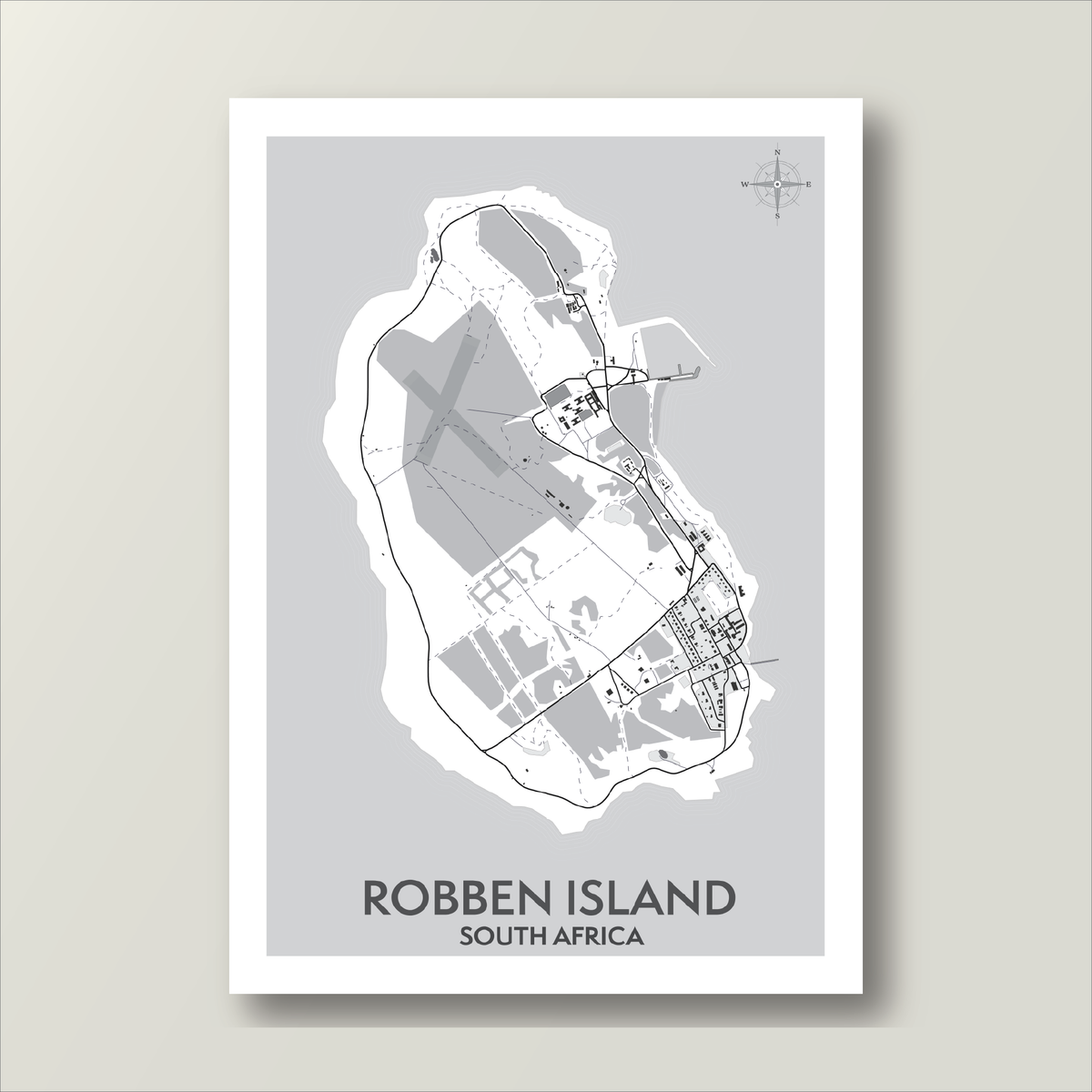 Robben Island | Grey – Africa Map Art
