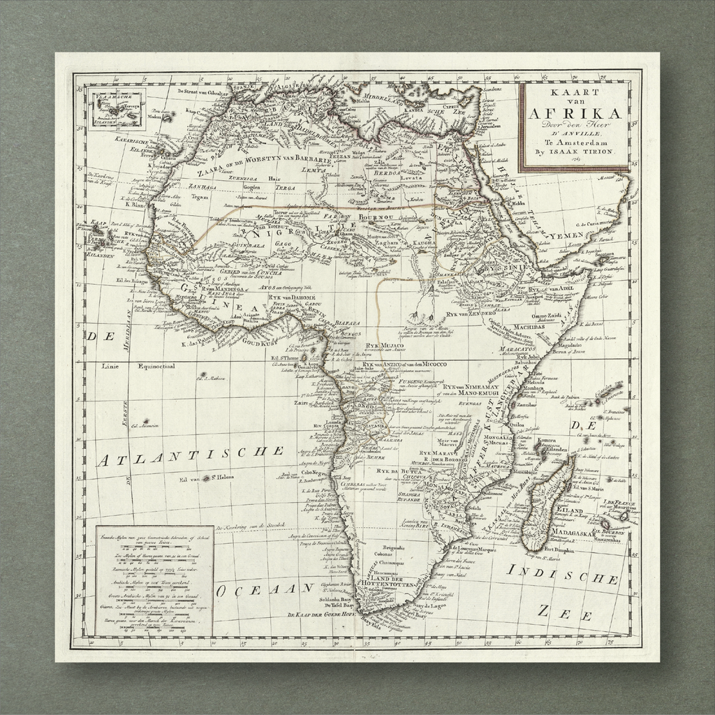 1763 Map of Africa by Isaak Tirion