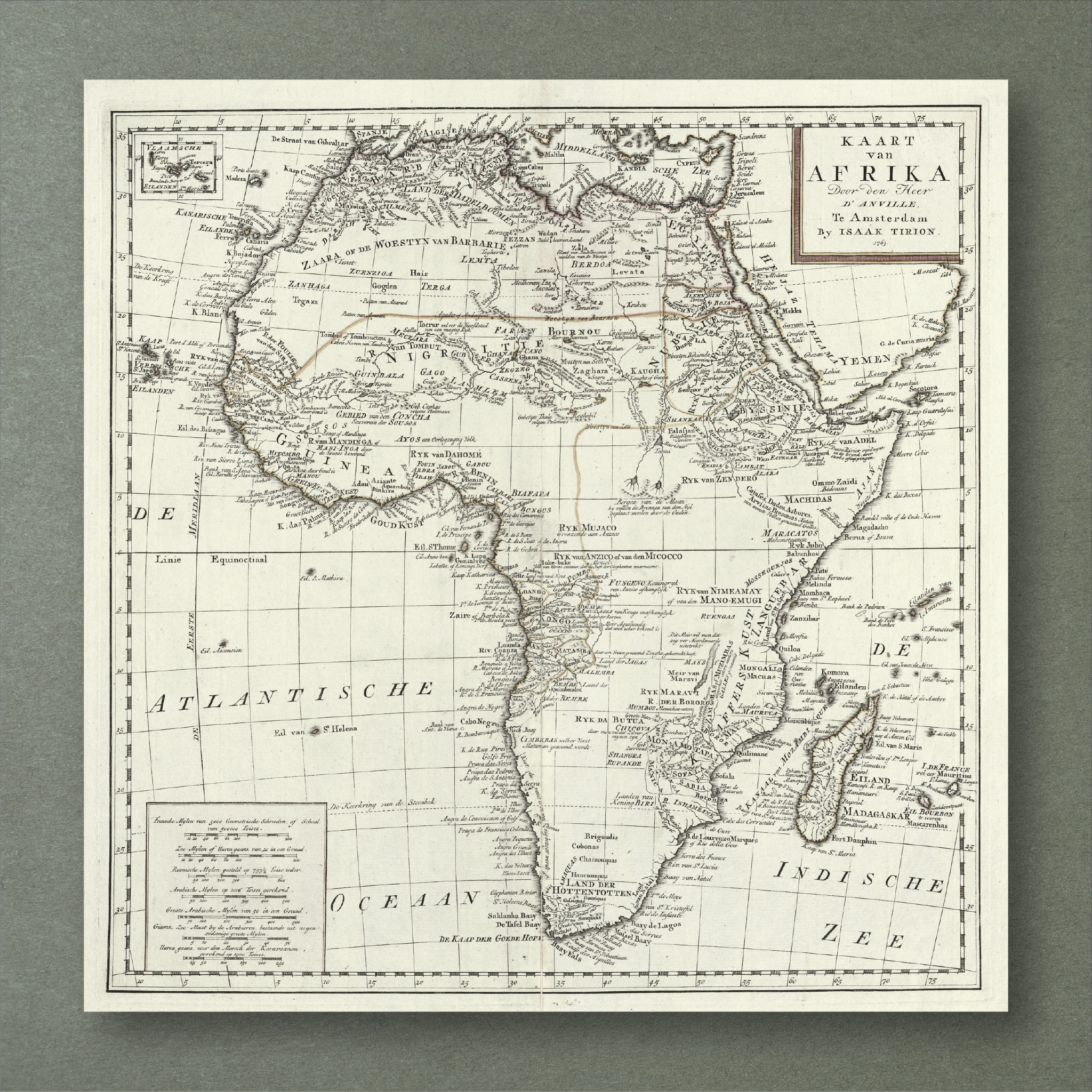 1763 Map of Africa by Isaak Tirion