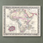 1864 Map of Africa by Mitchell