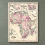 1864 Map of Africa by Johnson & Ward