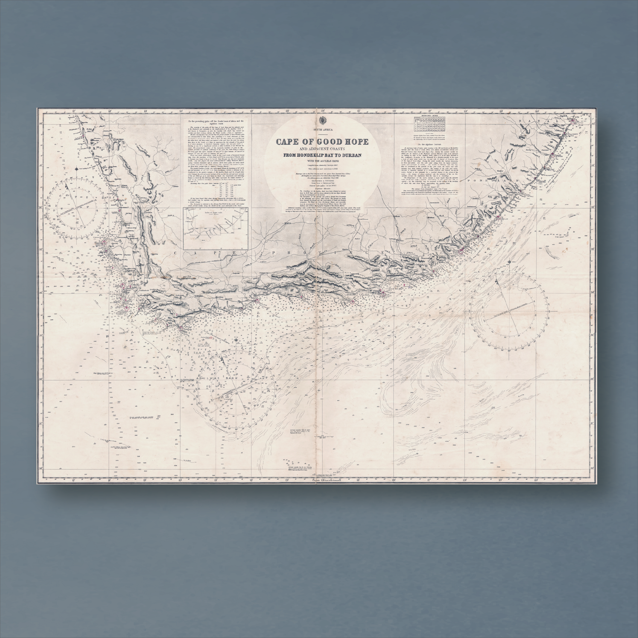 1867 Admiralty Chart (No 2095) of the Cape of Good Hope