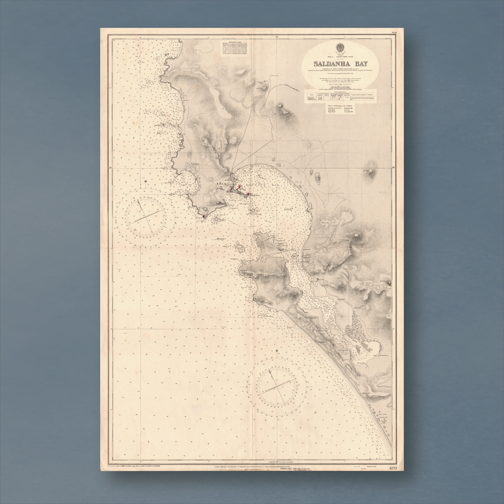 1934 Admiralty Chart (No 1232) of Saldanha Bay