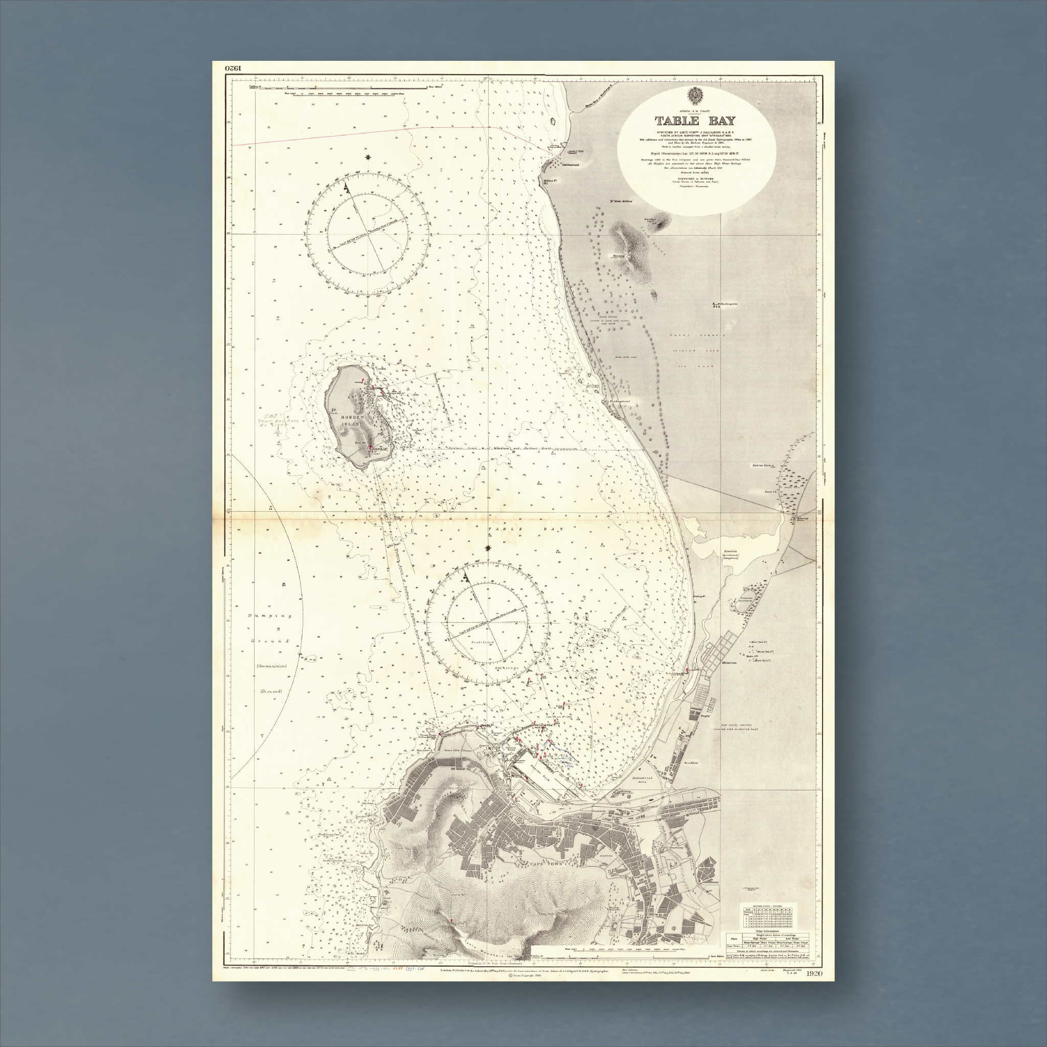 1966 Admiralty Chart (No 1920) of Table Bay
