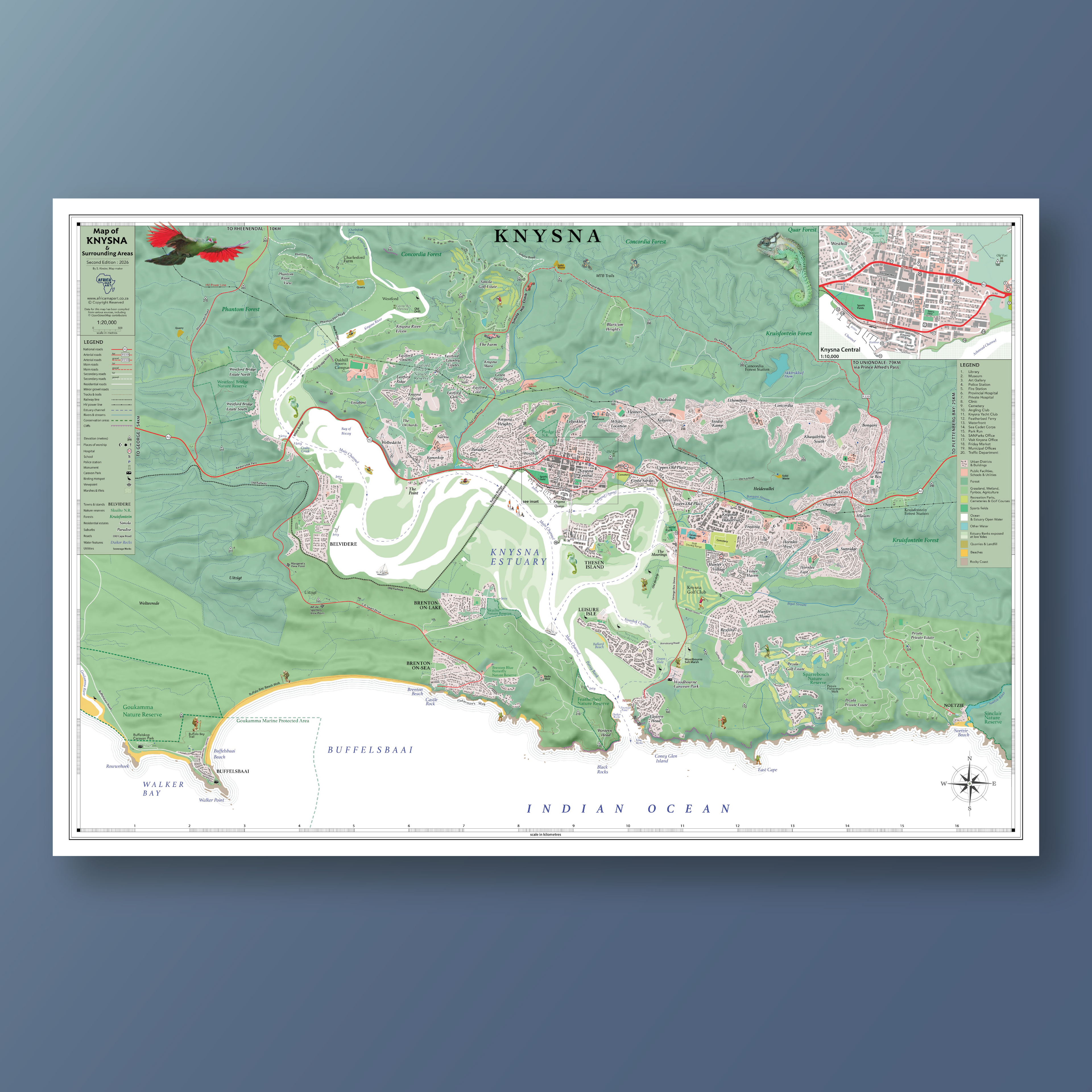 Knysna Large Map | Contemporary