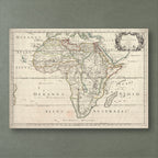 Nicolas Sanson's 1650 map of ancient Africa, Africa Vetus, with Latin place names, hand-coloured borders and an ornate title cartouche