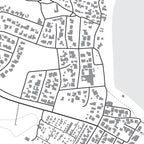 Close-up detail of the Arniston & Surrounds Mono map print, showing the fine line work and quality of the full-size print