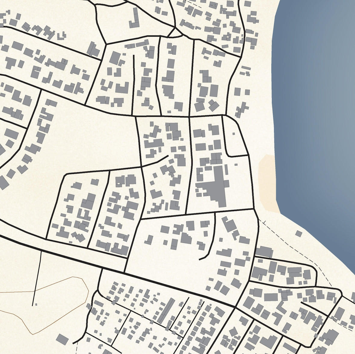 Close-up detail of the Arniston Classic map print, showing the fine line work and quality of the full-size print.