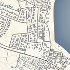 Close-up detail of the Arniston Village Classic map print, showing the fine line work and quality of the full-size print.
