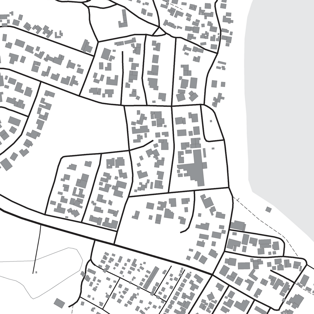 Close-up detail of the Arniston Village Classic map print, showing the fine line work and quality of the full-size print.