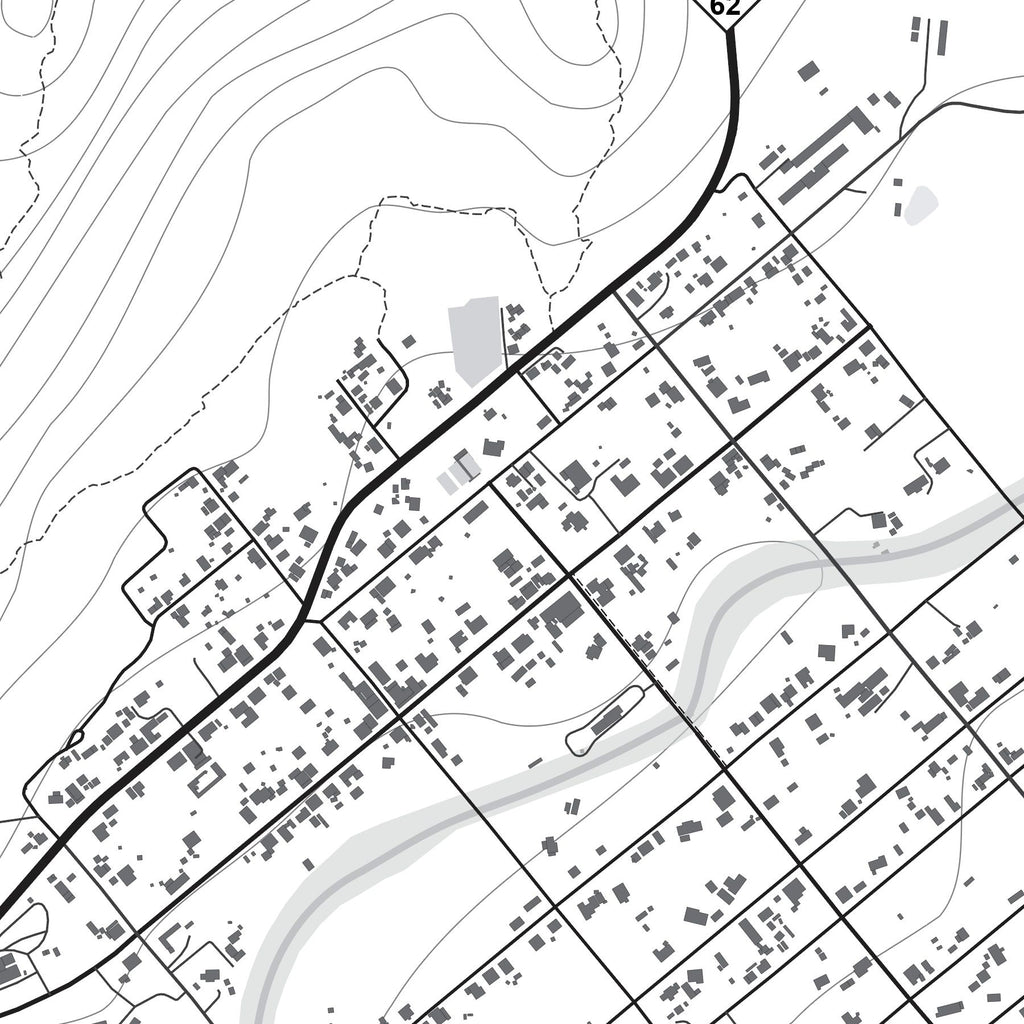 Close-up detail of the Barrydale Mono map print, showing the fine line work and quality of the full-size print.