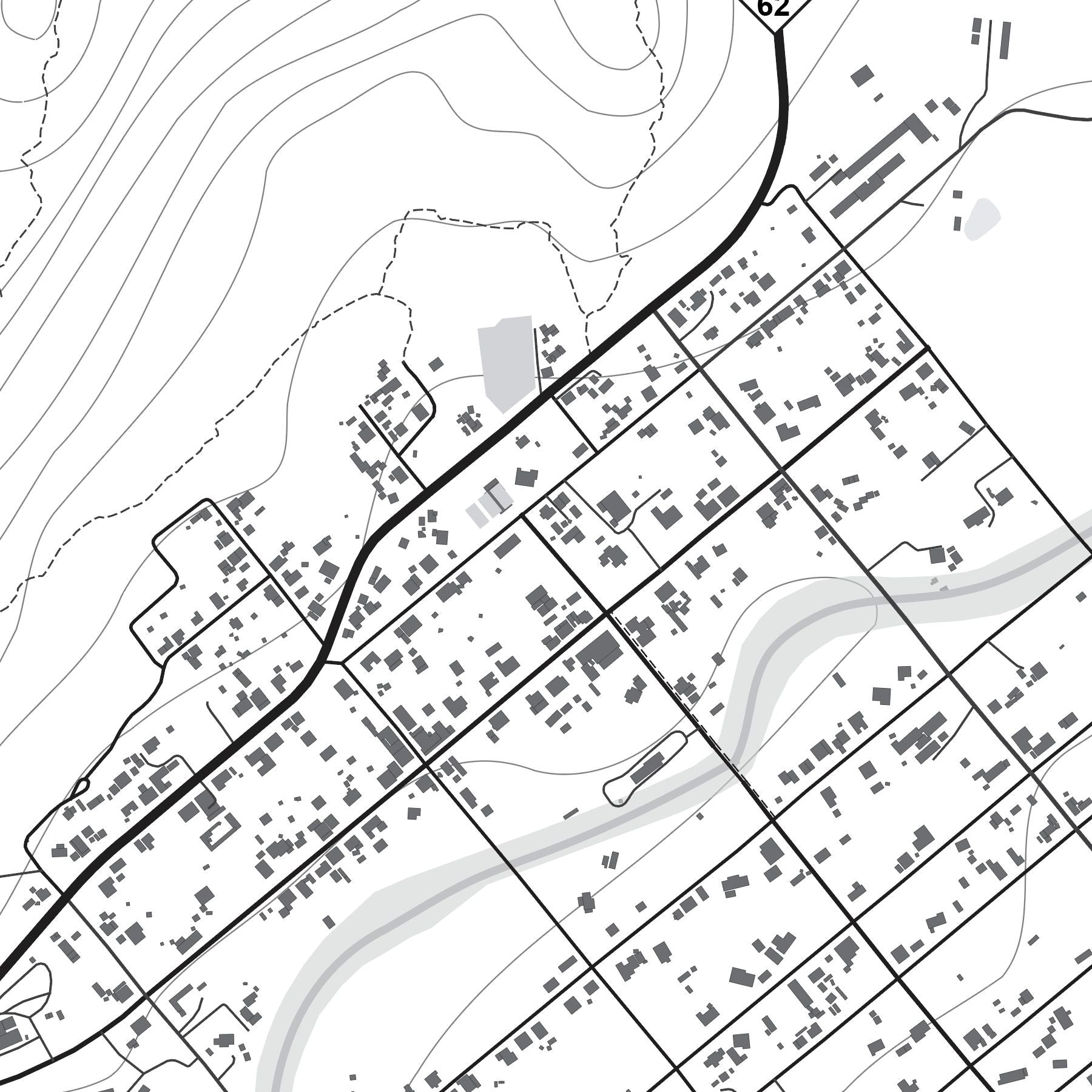 Close-up detail of the Barrydale Mono map print, showing the fine line work and quality of the full-size print.