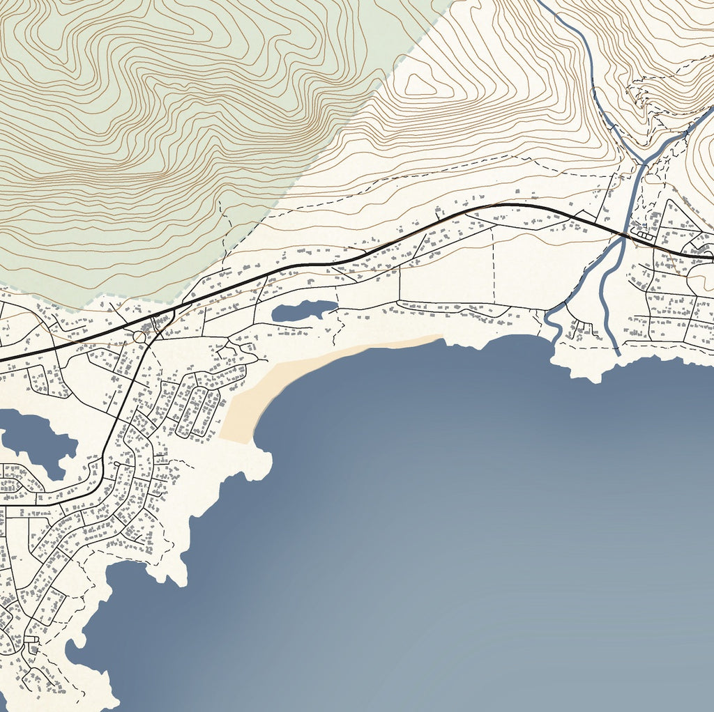 Close-up detail of the Betty's Bay Classic map print, showing the fine line work and quality of the full-size print.