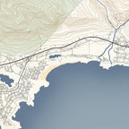 Close-up detail of the Betty's Bay Classic map print, showing the fine line work and quality of the full-size print.
