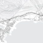 Close-up detail of the Betty's Bay Mono map print, showing the fine line work and quality of the full-size print.