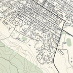 Close-up detail of the Bredasdorp Classic map print, showing the fine line work and quality of the full-size print