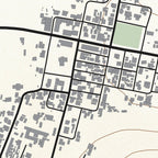 Close-up detail of the Calitzdorp Classic map print, showing the fine line work and quality of the full-size print.