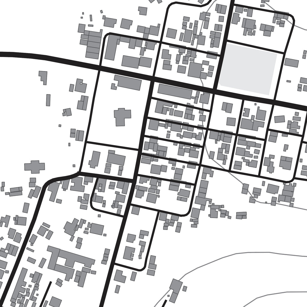 Close-up detail of the Calitzdorp Mono map print, showing the fine line work and quality of the full-size print.