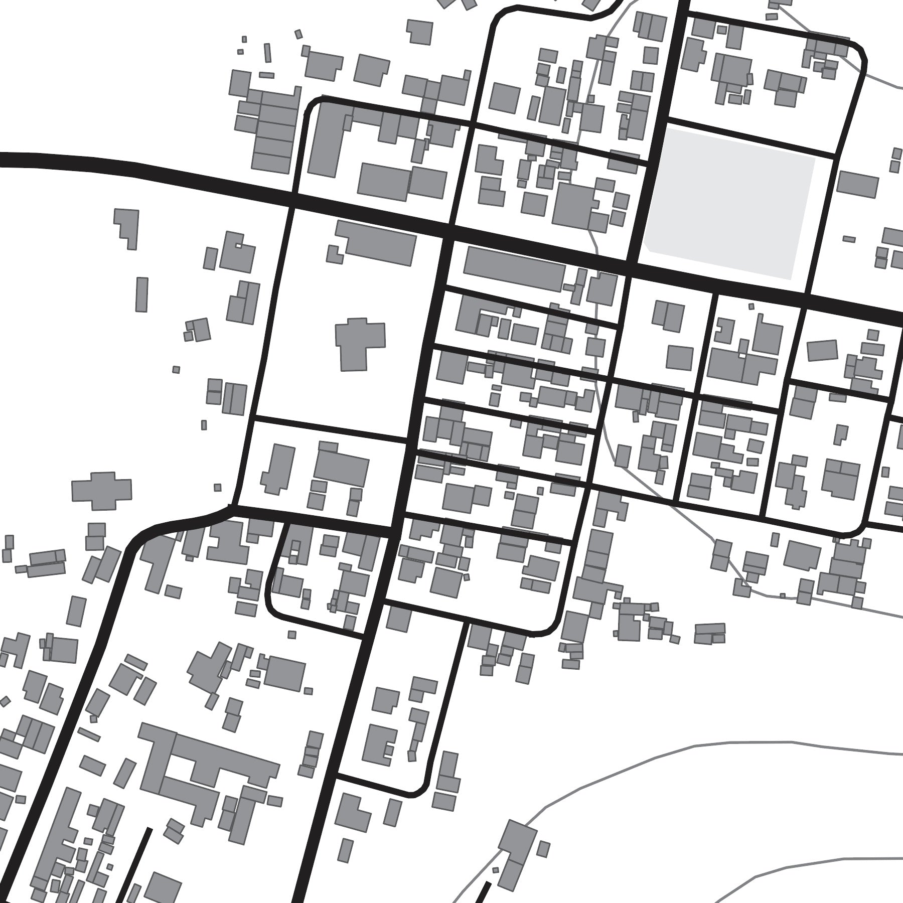 Close-up detail of the Calitzdorp Mono map print, showing the fine line work and quality of the full-size print.