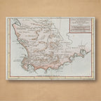 Jacques-Nicolas Bellin's 1754 map of the Cape of Good Hope and its interior, with pink hand-colouring, hachured mountains and a title cartouche