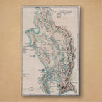 Louis Stanislas d'Arcy de la Rochette's 1782 map of the Dutch colony at the Cape, from False Bay to St Helena Bay, with shaded mountain ranges
