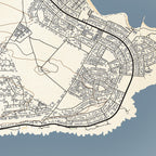Close-up detail of the Cape Agulhas Classic map print, showing the fine line work and quality of the full-size print.