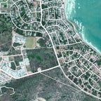 Close-up detail of the Cape St Francis Aerial  map print, showing the fine line work and quality of the full-size print.