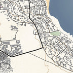 Close-up detail of the Cape St Francis Classic map print, showing the fine line work and quality of the full-size print.