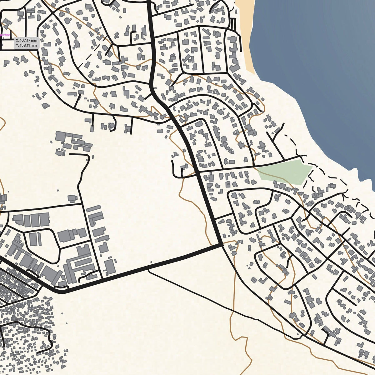 Close-up detail of the Cape St Francis Classic map print, showing the fine line work and quality of the full-size print.