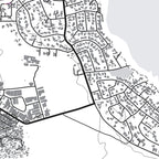 Close-up detail of the Cape St Francis Classic map print, showing the fine line work and quality of the full-size print.