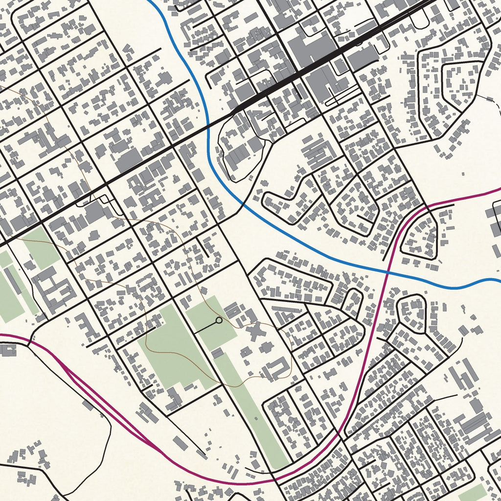 Close-up detail of the Ceres Classic map print, showing the fine line work and quality of the full-size print
