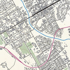 Close-up detail of the Ceres Classic map print, showing the fine line work and quality of the full-size print