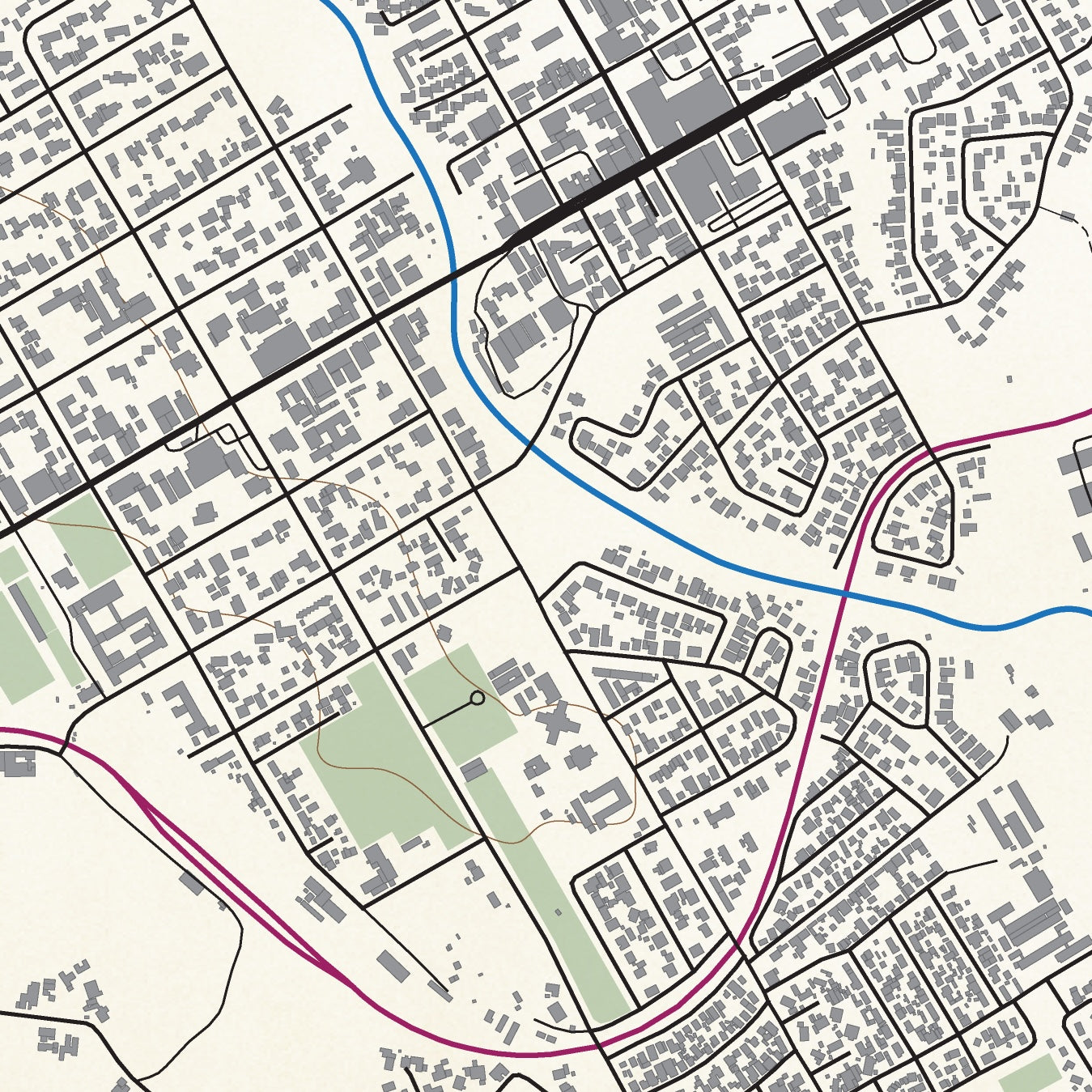 Close-up detail of the Ceres Classic map print, showing the fine line work and quality of the full-size print