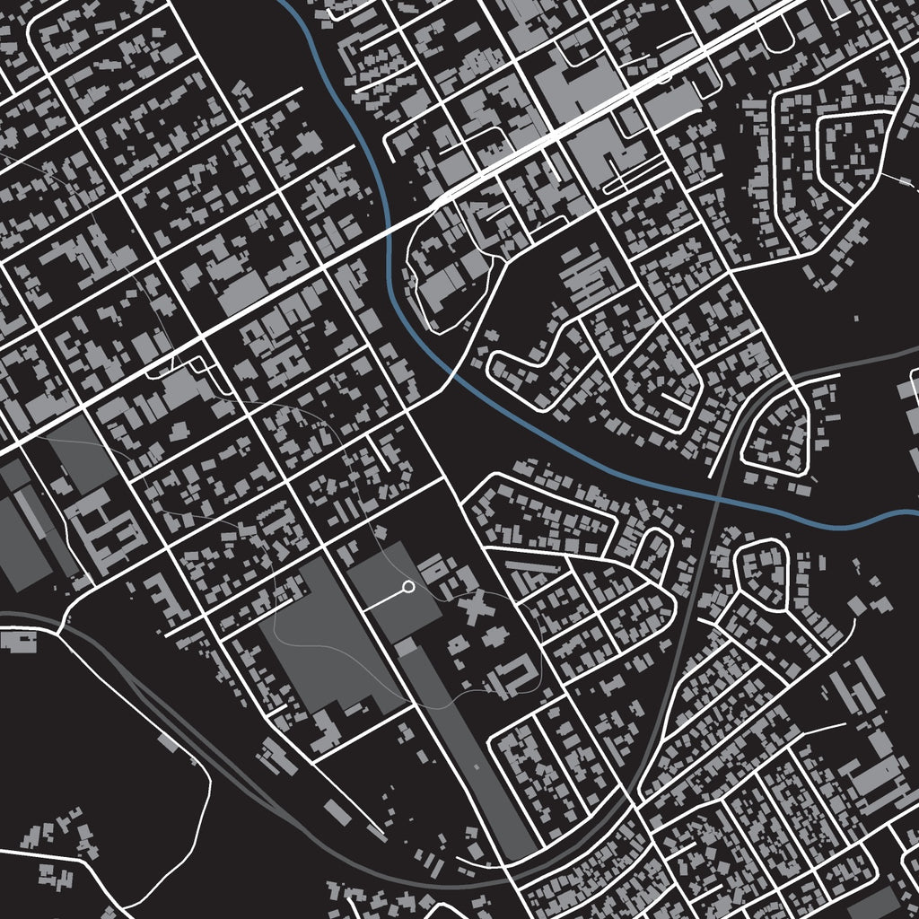 Close-up detail of the Ceres Granite map print, showing the fine line work and quality of the full-size print
