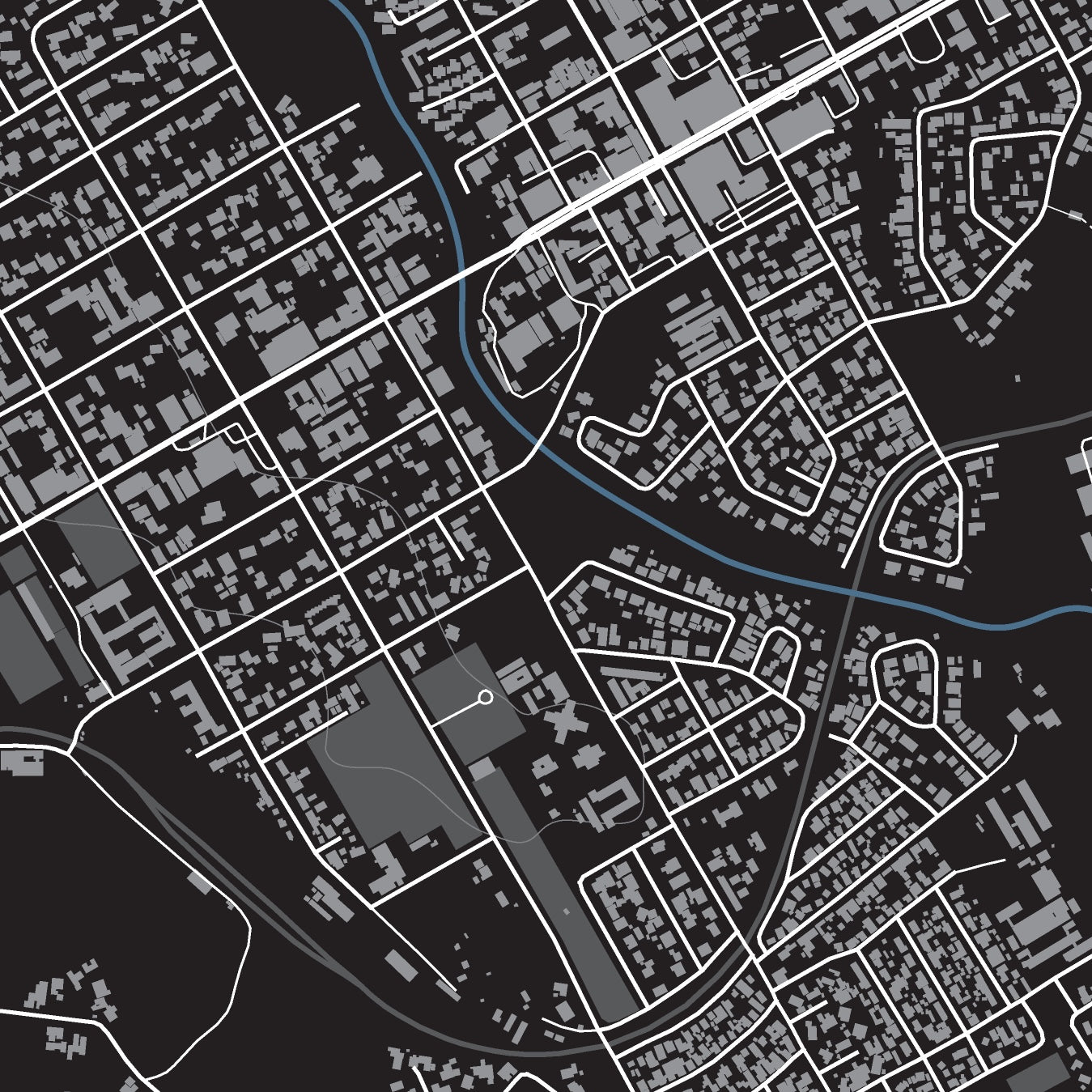 Close-up detail of the Ceres Granite map print, showing the fine line work and quality of the full-size print