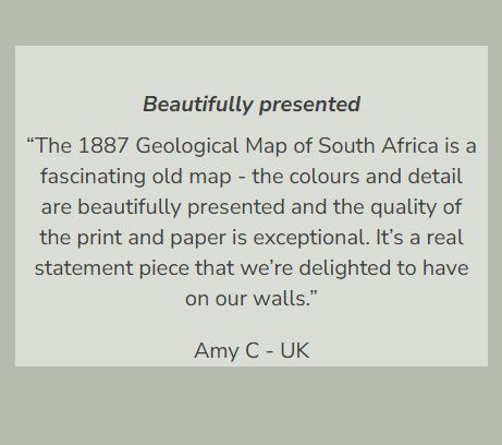 Positive review on 1887 Geological Map of South Africa
