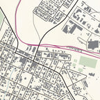 Close-up detail of the Darling Classic map print, showing the fine line work and quality of the full-size print