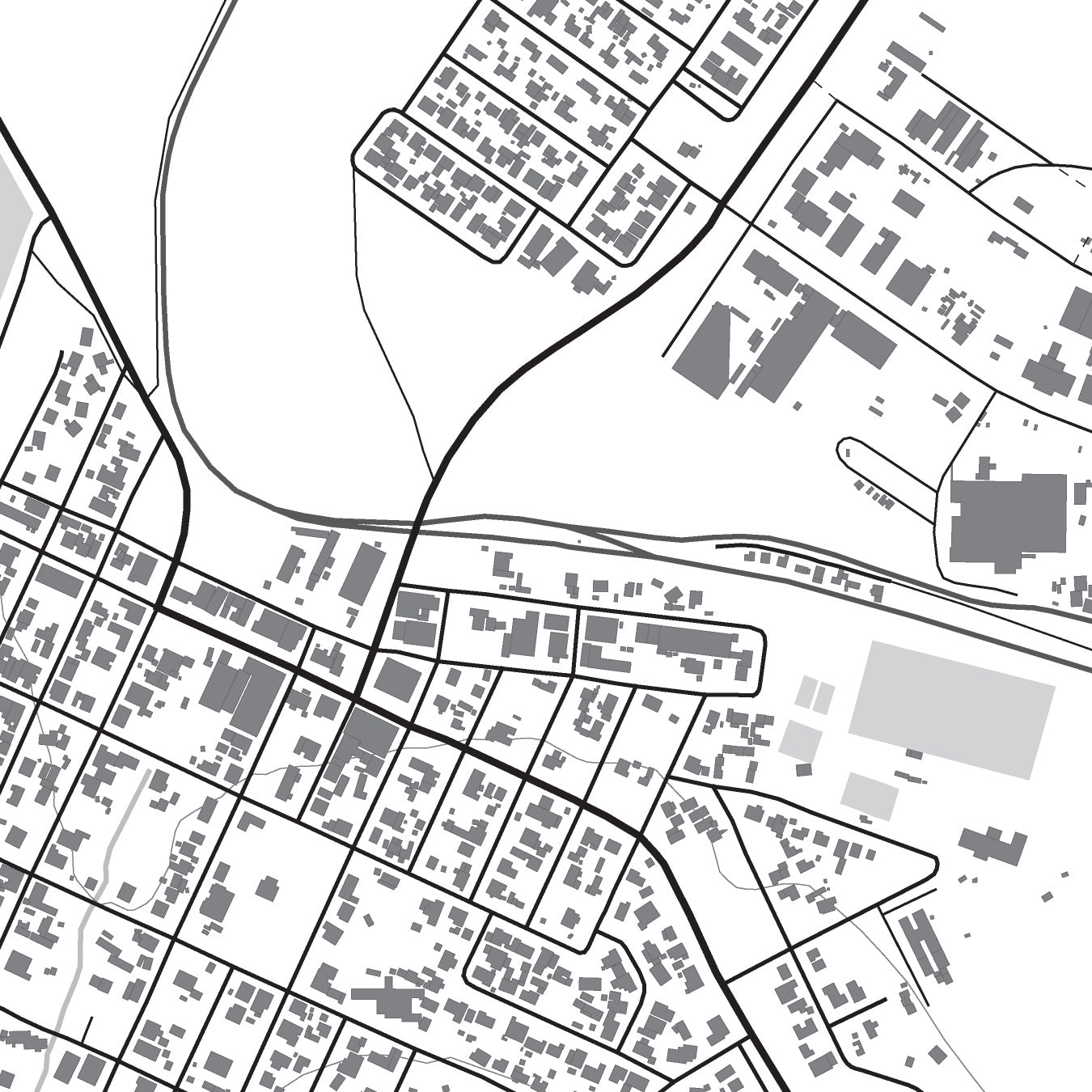 Close-up detail of the Darling Mono map print, showing the fine line work and quality of the full-size print
