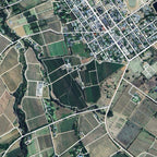 Close-up detail of the Franschhoek Aerial map print, showing the fine line work and quality of the full-size print